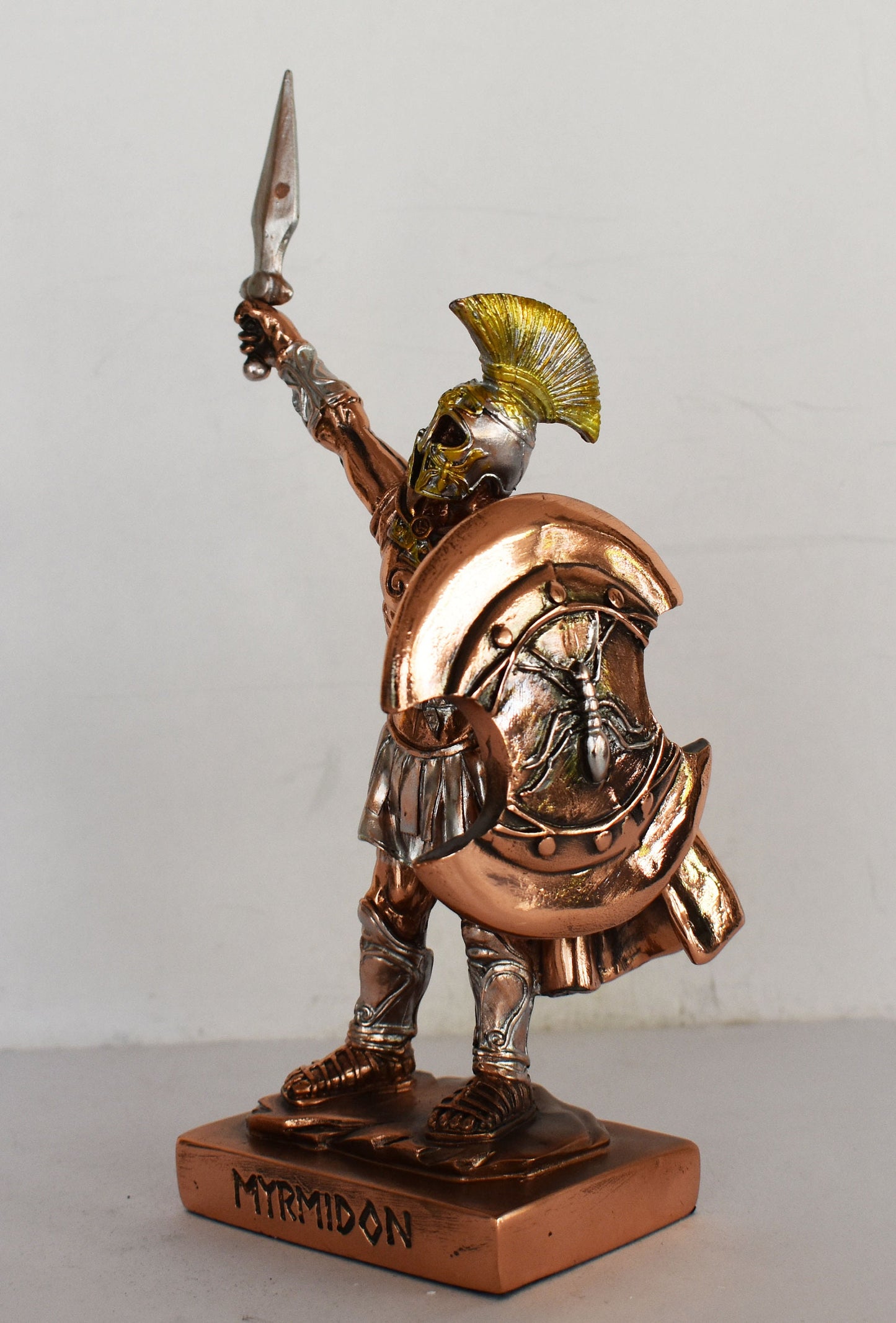 Myrmidon Warrior - Ancient Nation of Greek Mythology - Achilles Army - Homer's Iliad - Trojan War - Copper Plated Alabaster