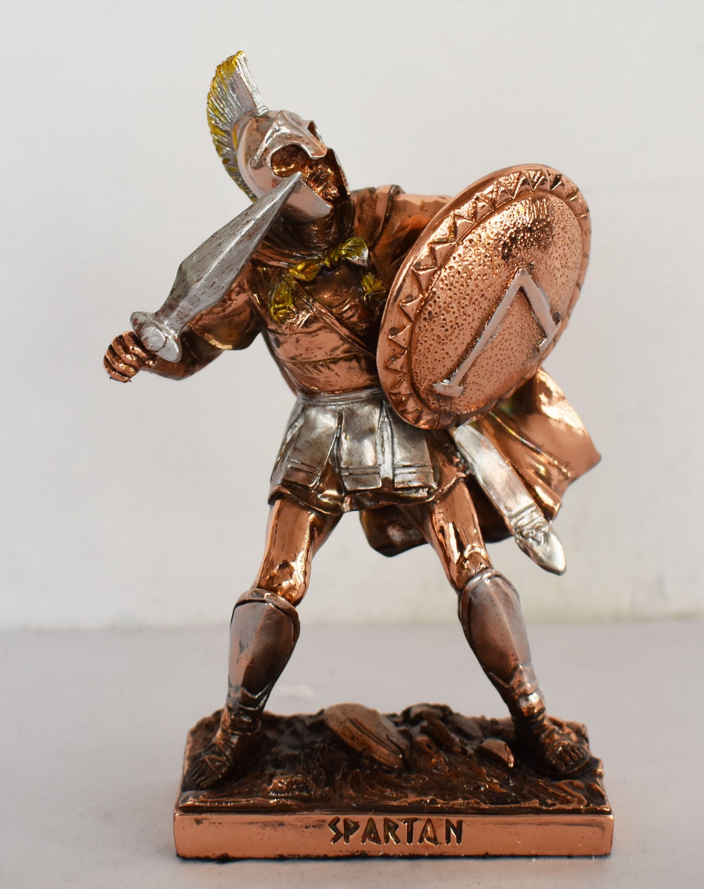 Spartan Hoplite - King Leonidas Warrior - 300 against Persian Army - Battle of Thermopylae - 480 BC - Lacedaemon - Copper Plated Alabaster