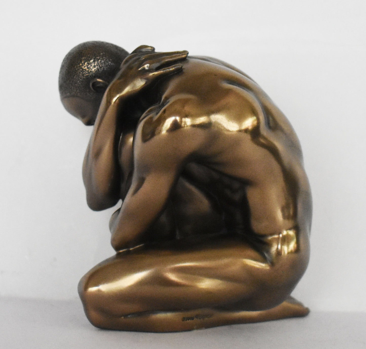 Naked Male Statue - Erotic Art -  no heart can ever feel a sweeter joy than mine - Cold Cast Bronze Resin