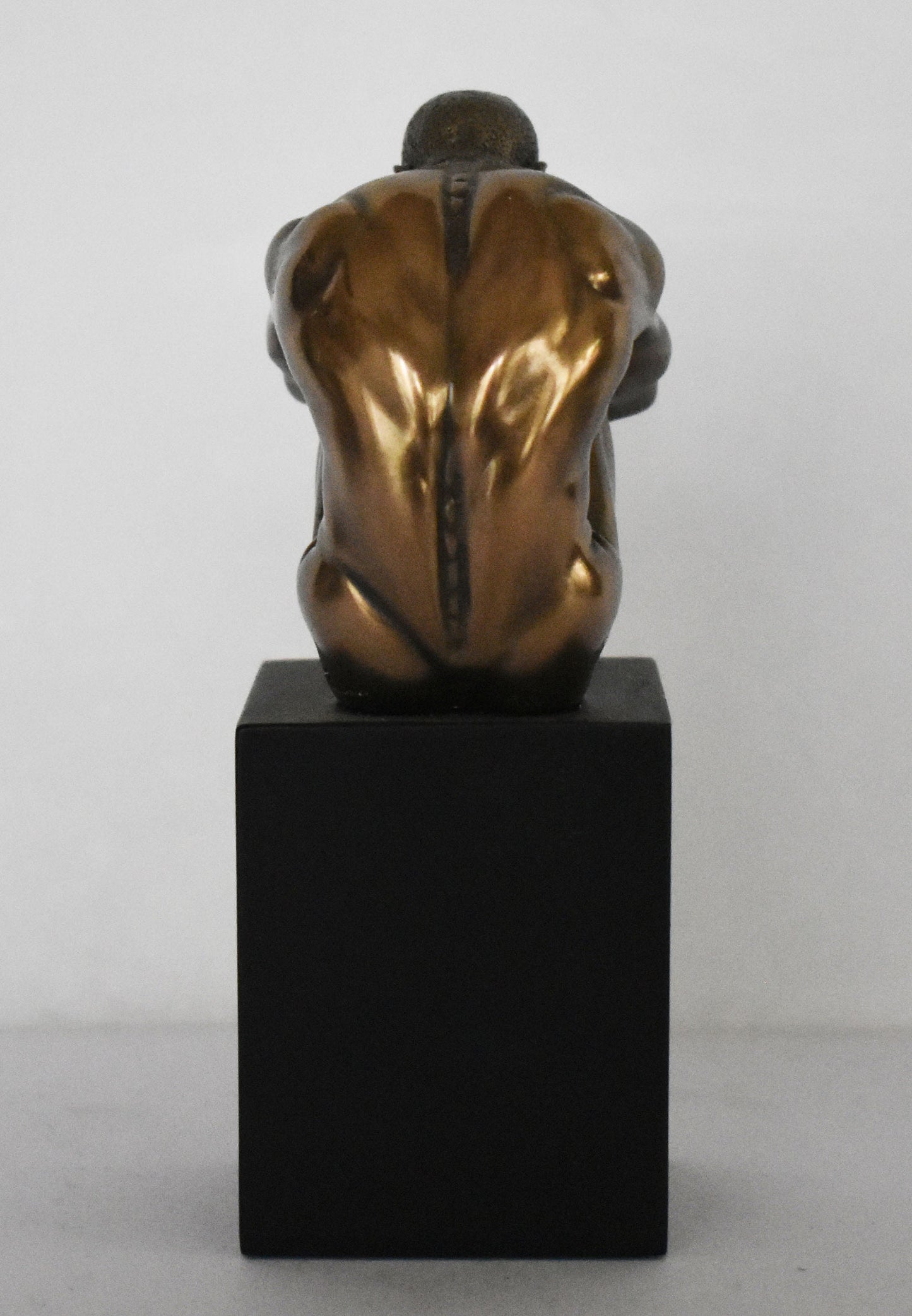 Naked Male Statue on base - At the touch of you, the arrows of delight shot through my body - Cold Cast Bronze Resin