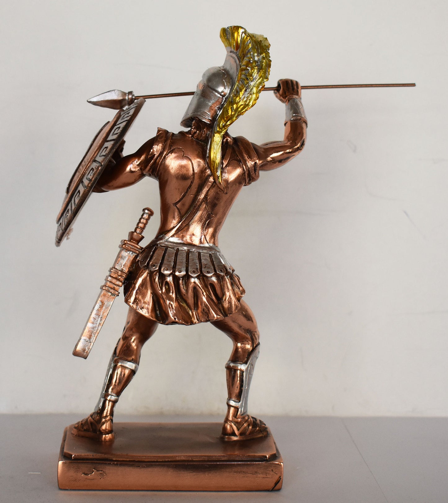 Leonidas - Spartan King - 300 - Battle of Thermopylae - 480 BC -  Sacrificion - Molon Labe, Come and Take Them - Copper Plated Alabaster