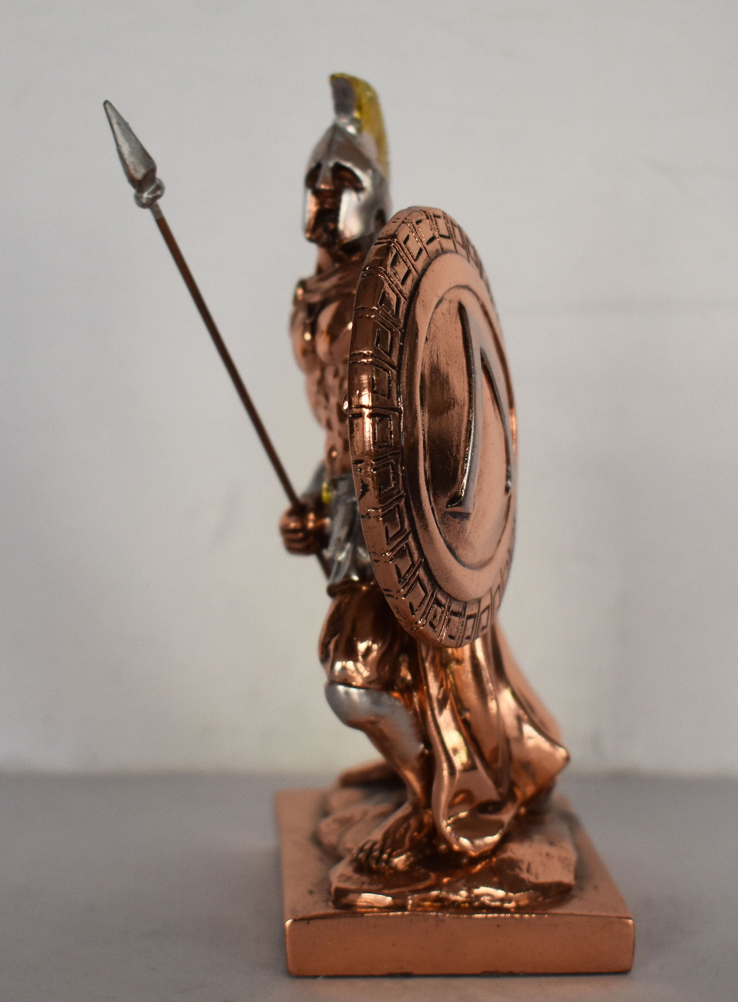 Leonidas - Spartan King -  the most famous general - Leader of 300 - Battle of Thermopylae - 480 BC - Molon Labe - Copper Plated Alabaster