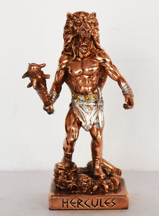 Hercules - Heracles - The most popular Greek Divine Hero - The 12 Labours - Strong, Brave and Masculine - Copper Plated Alabaster