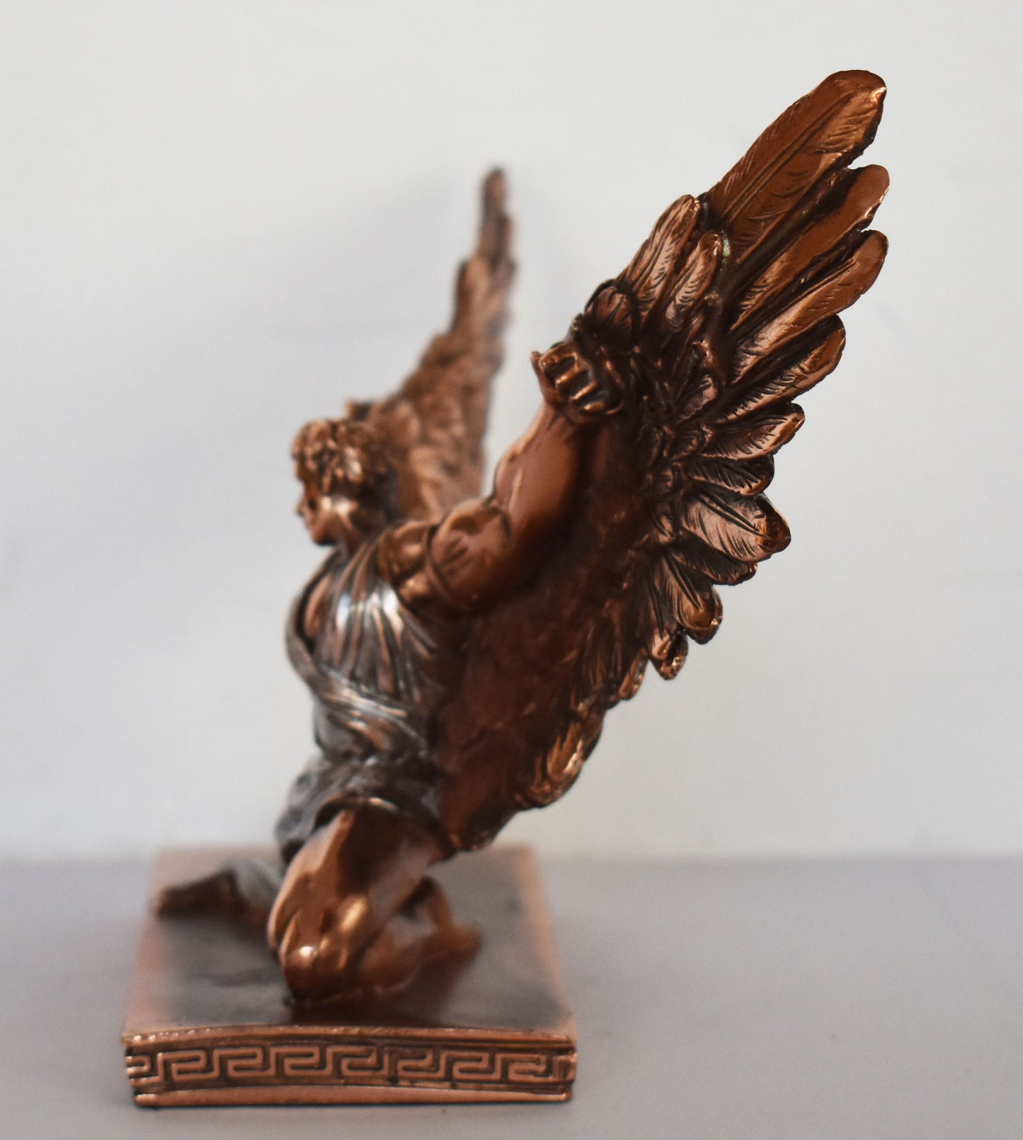 Icarus - Son of Daedalus - Greek mythological figure - Escape from Crete with Wings from Wax and Drowned - Copper Plated Alabaster