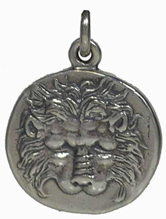 Lion Head -Symbol of majesty - Bull - Symbol of Strength - 398-365  BC - Samos Obol - Coin Pendant - 925 Sterling Silver