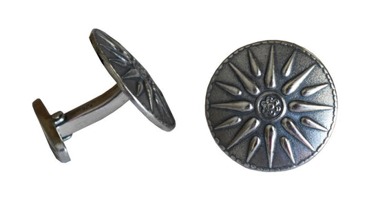 Vergina Sun - Alexander the Great - Macedonia - Rayed Solar Symbol  - Cufflinks - 925 Sterling Silver