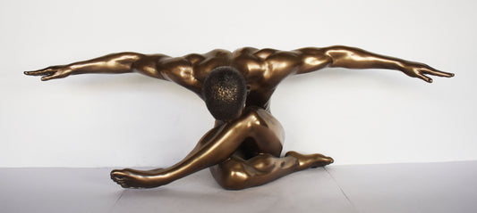 Naked Male Statue - Erotic Art - Love has no other desire but to fulfil itself - Cold Cast Bronze Resin