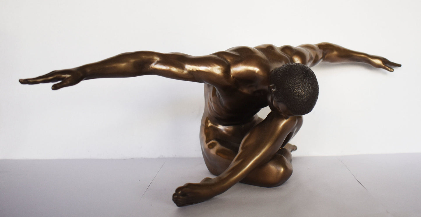 Naked Male Statue - Erotic Art - Love has no other desire but to fulfil itself - Cold Cast Bronze Resin