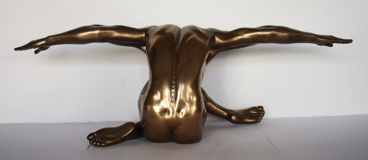 Naked Male Statue - Erotic Art - Love has no other desire but to fulfil itself - Cold Cast Bronze Resin