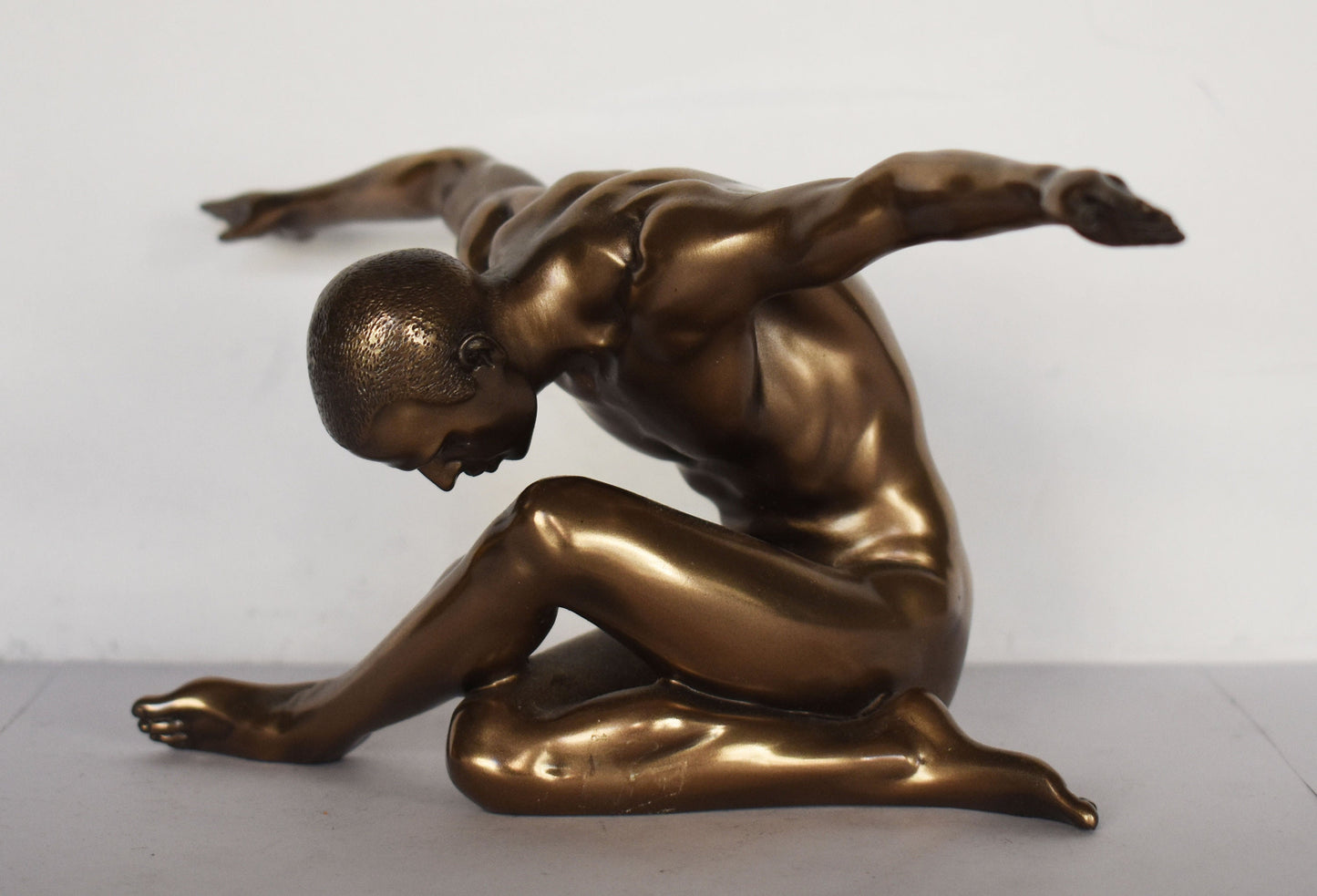 Naked Male Statue -  your eyes have their silence:in your most frail gesture are things which enclose me - Cold Cast Bronze Resin