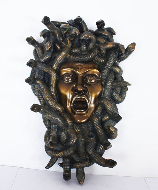 Medusa Mask - Snake-Haired Gorgon - One of three hideous sisters whose appearance turns men to stone - Snake Lady - Cold Cast Bronze Resin