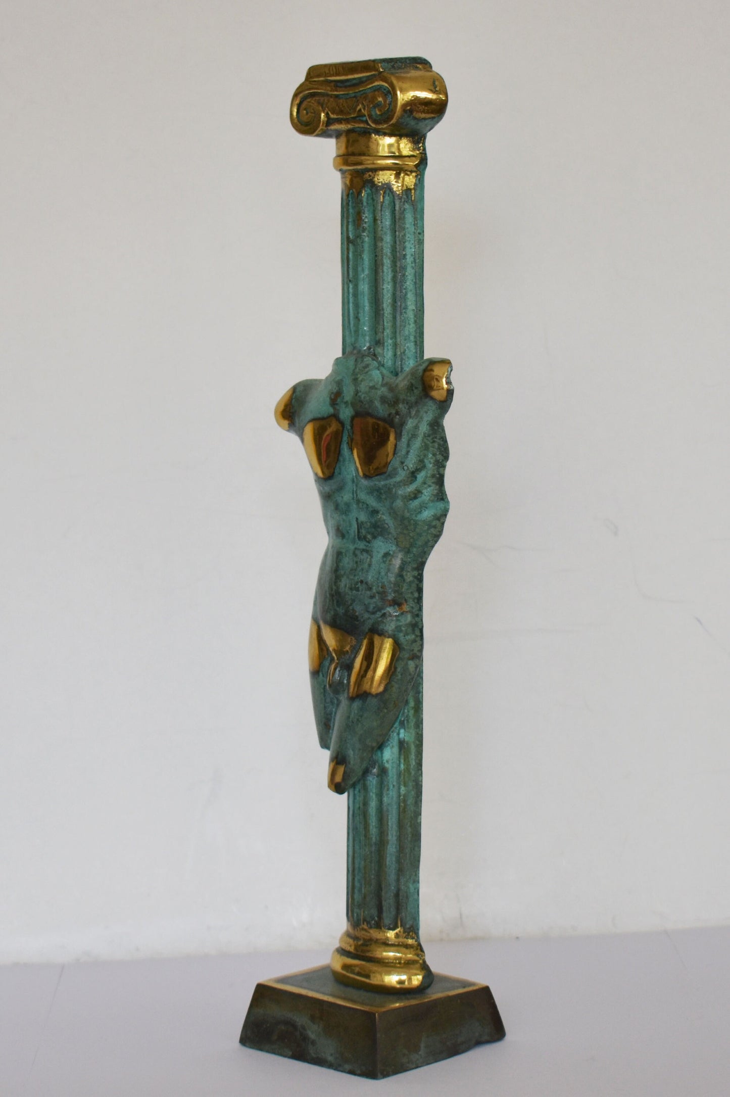 Headless Male Body on Ionic Column - pure Bronze Sculpture