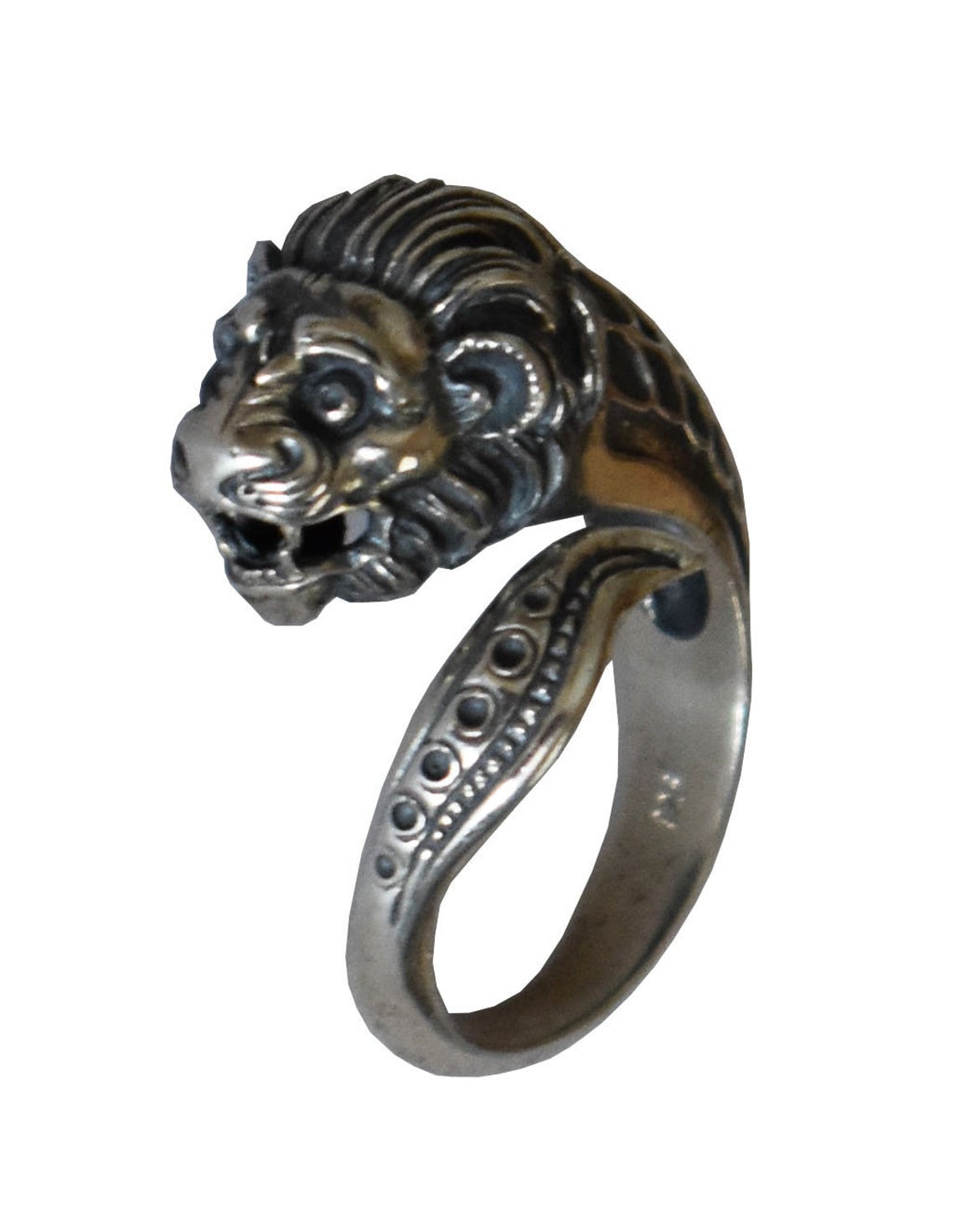 Lion Head Ring -  Size Between Us 6 to 9 - Ancient Greek Symbol of protection and power- - 925 Sterling Silver