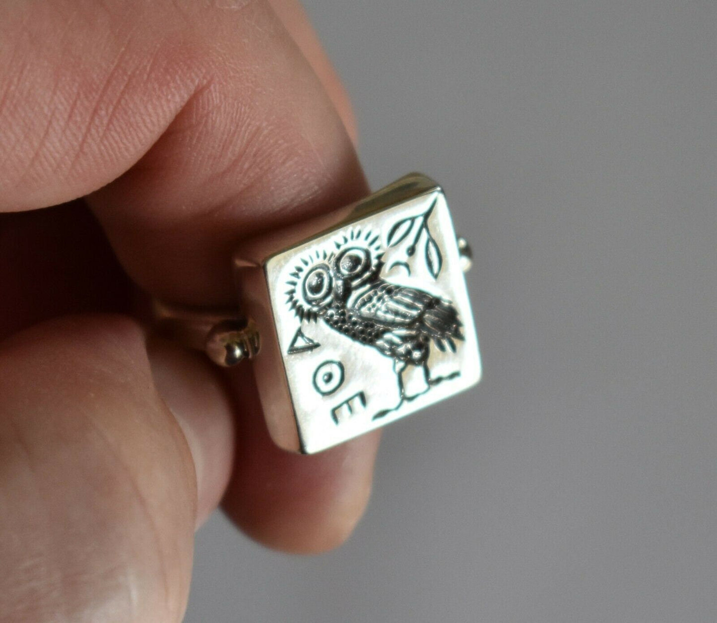 Owl of Wisdom and Intelligence -  Symbol of Goddess Athena - Ancient Greece - Ring - Size Us 8 - 925 Sterling Silver