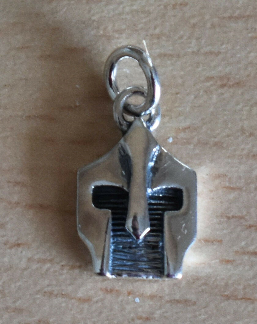 Spartan Helmet  - King Leonidas  - 300 Spartans - Battle of Thermopylae - 480 BC - Mini Pendant - 925 Sterling Silver