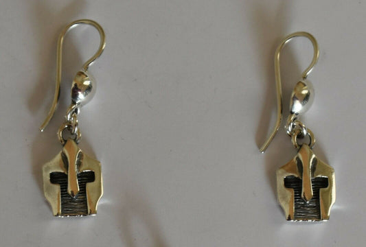 Spartan Helmet  - King Leonidas  - 300 Spartans - Battle of Thermopylae - 480 BC - Earrings - 925 Sterling Silver