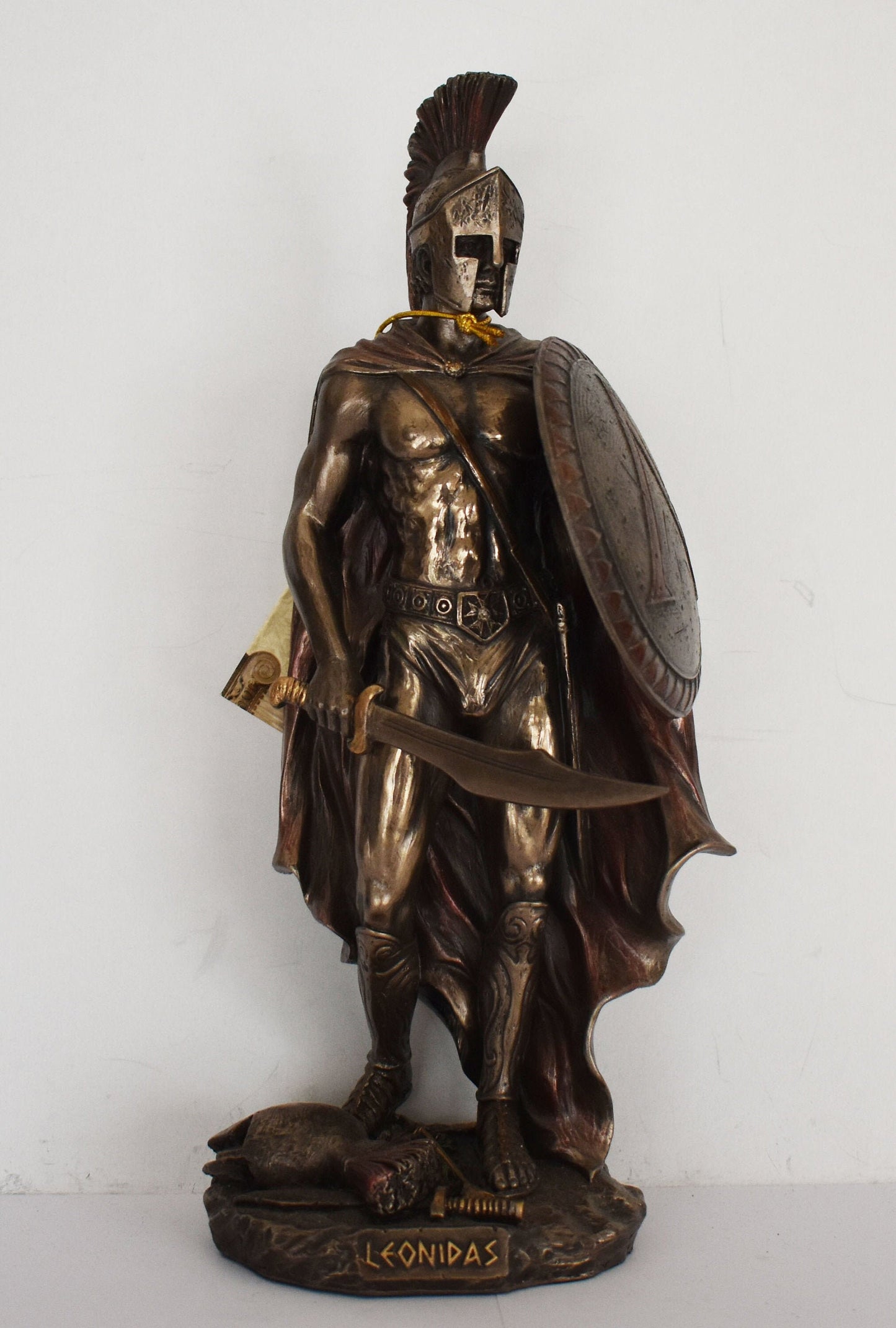 Leonidas - Spartan King - Leader of 300 - Battle of Thermopylae against the army of Xerxes of Persia - 480 BC - Cold Cast Bronze Resin