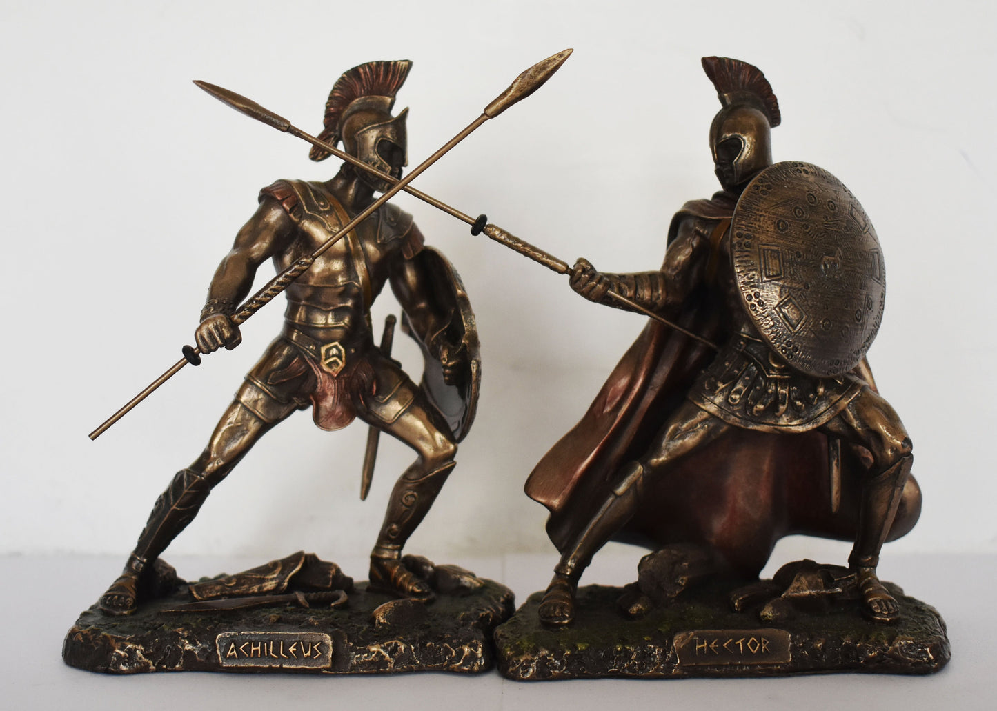 Achilles Hector Fight Set - Small - Trojan War - Homer's Iliad  - Two Paths to Manliness - Cold Cast Bronze Resin