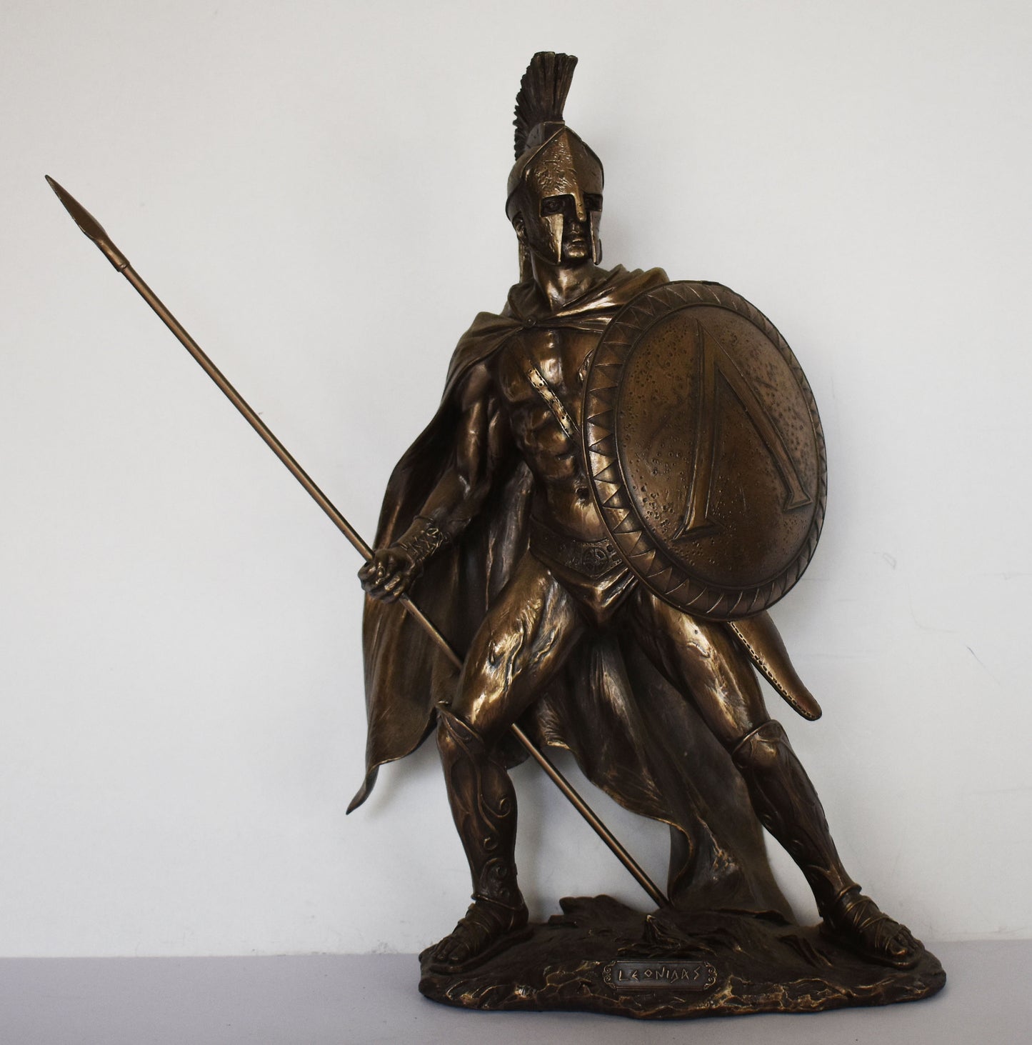 Leonidas - Great Spartan King - Leader of 300 - Battle of Thermopylae - 480 BC - Molon Labe, Come and Take Them - Cold Cast Bronze Resin