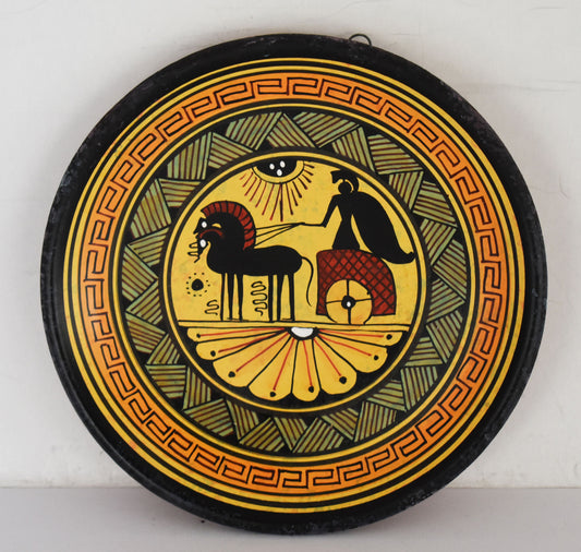 Achilles on Chariot - King of Myrmidons - Trojan War Hero - Homer's Iliad - Geometric Period - 700 BC - Small Ceramic plate - Handmade