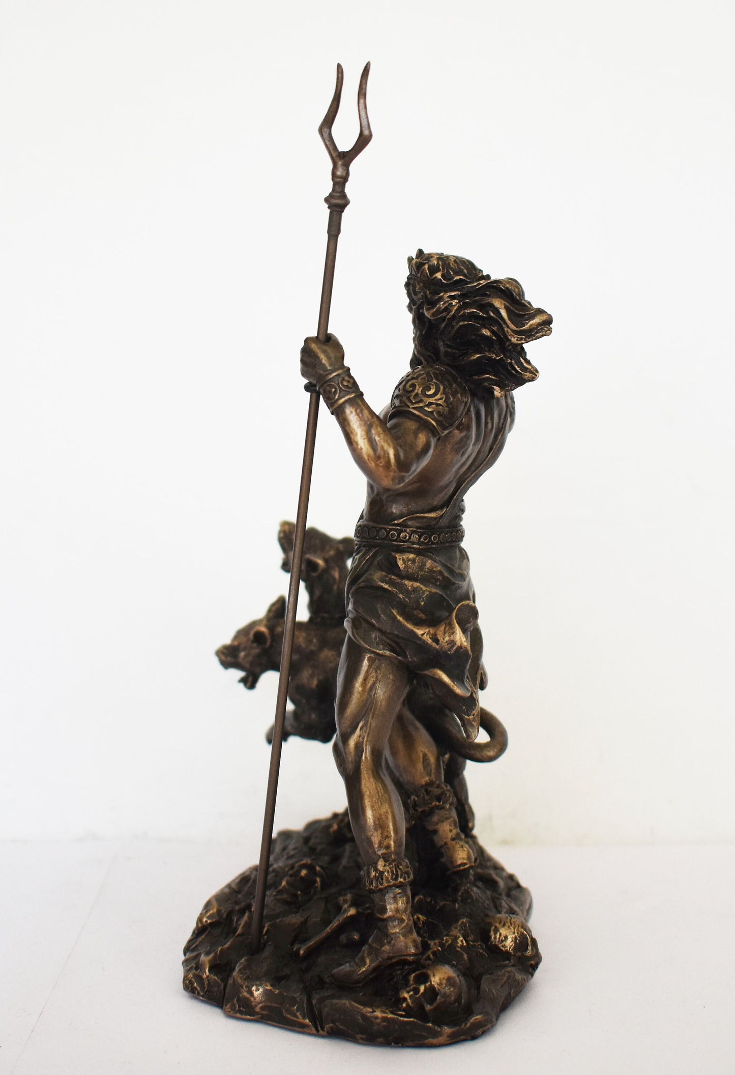 Hades Plouton, Cerberus - Greek Roman God of the Dead, King of the Underworld - Three-Headed Dog Guarding the Gates - Cold Cast Bronze Resin