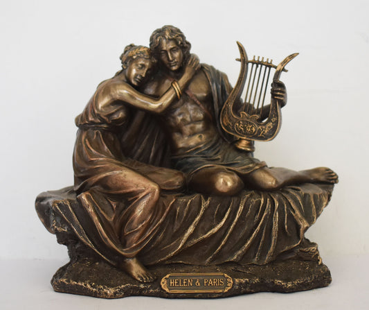 Paris and Helen - Legend Love story - Seduction - Prince of Troy and Queen of Sparta - Homer's Iliad - Cold Cast Bronze Resin