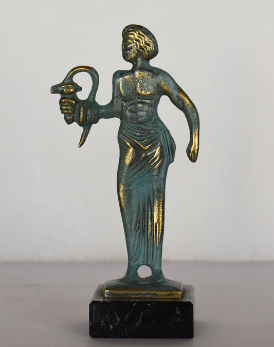 Asclepius - Ancient Greek God of Medicine and Doctors -Father of Hygeia, Iaso, Panacea, Aegle - Marble Base - pure bronze  statue