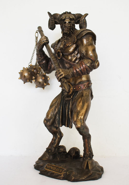 Minotaur Minotaurus - Mythical Creature, Half-Man, Half-Bull - Fierce and Very Strong - Labyrinth, King Minos - Cold Cast Bronze Resin