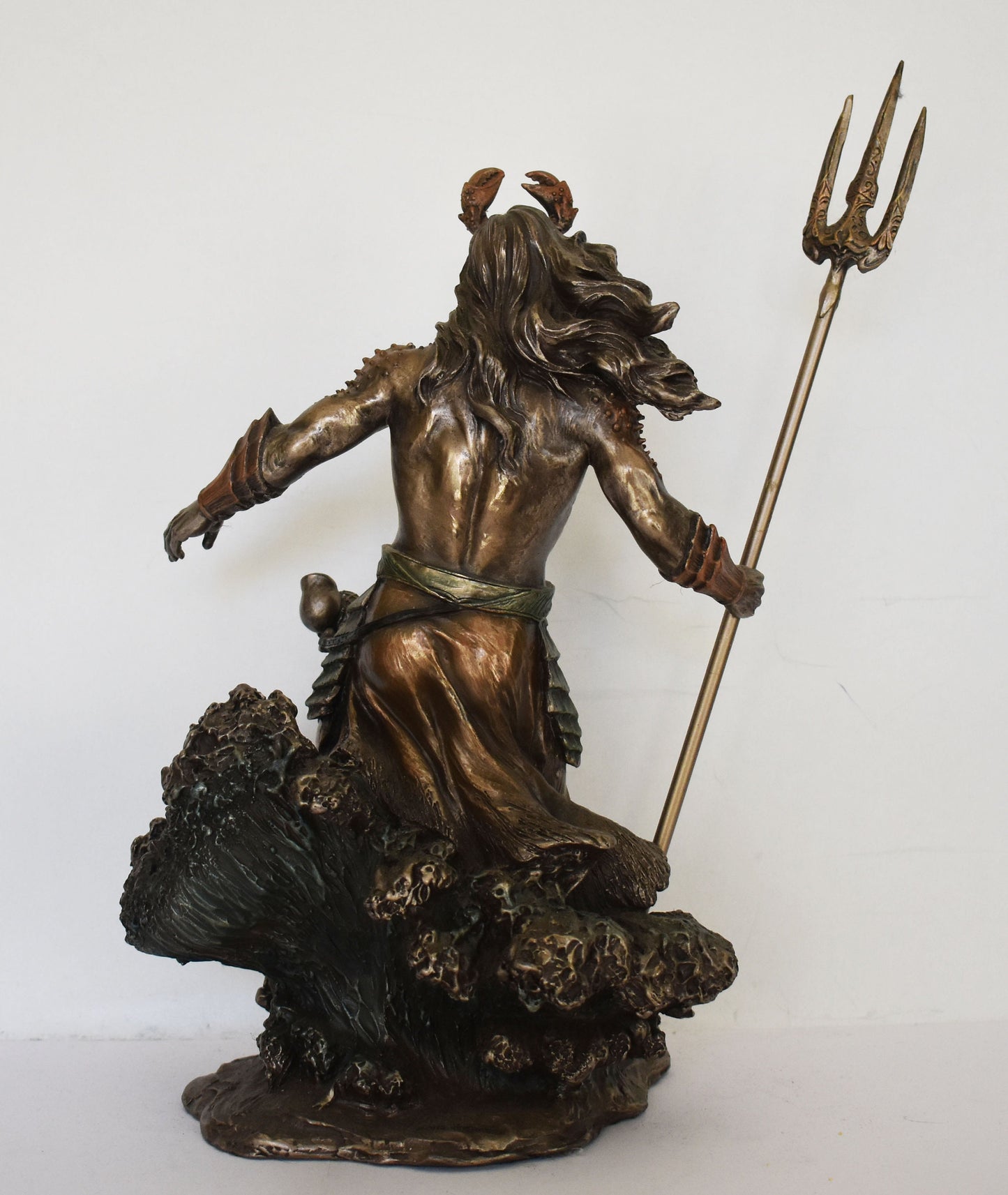 Poseidon Neptune - Greek Roman God of the Sea, Storms, Earthquakes, Horse - played a major role in many Greek myths - Cold Cast Bronze Resin