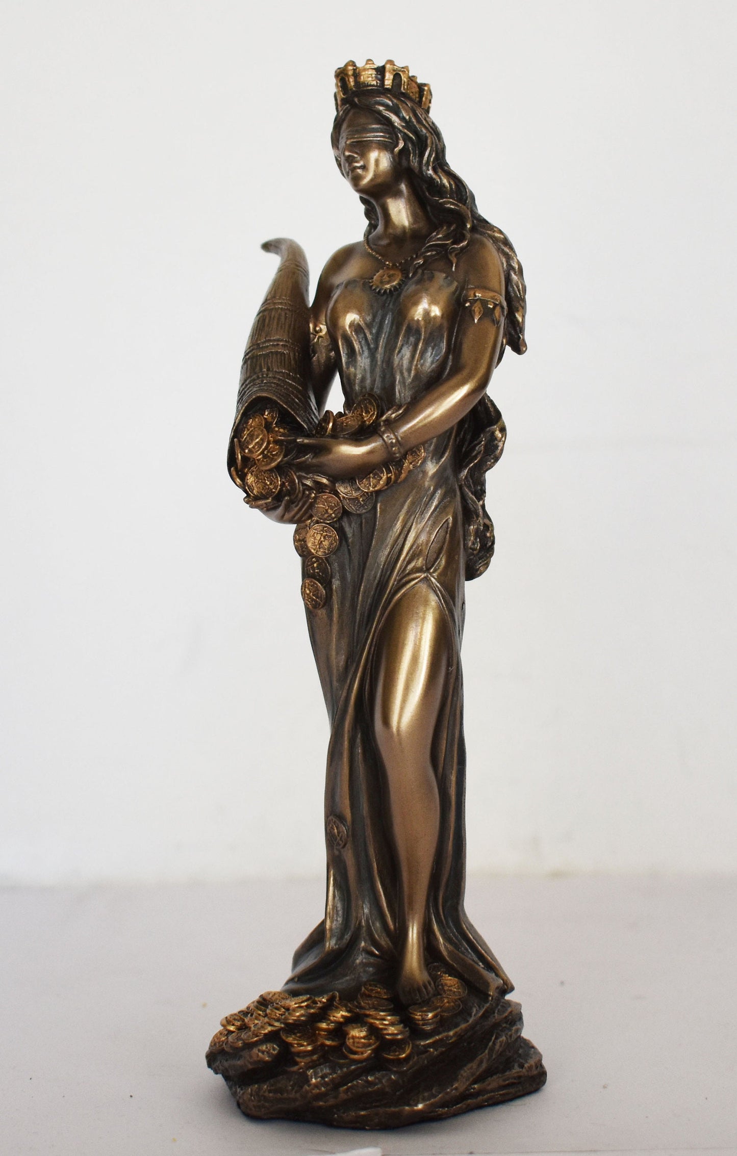 Tyche Fortuna - Greek Roman Goddess of Fortune, Good Luck, Chance, Providence, Succes, Prosperity, Fate - Success - Cold Cast Bronze Resin