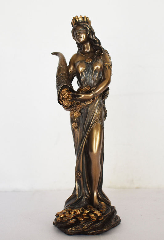 Tyche Fortuna - Greek Roman Goddess of Fortune, Good Luck, Chance, Providence, Succes, Prosperity, Fate - Success - Cold Cast Bronze Resin