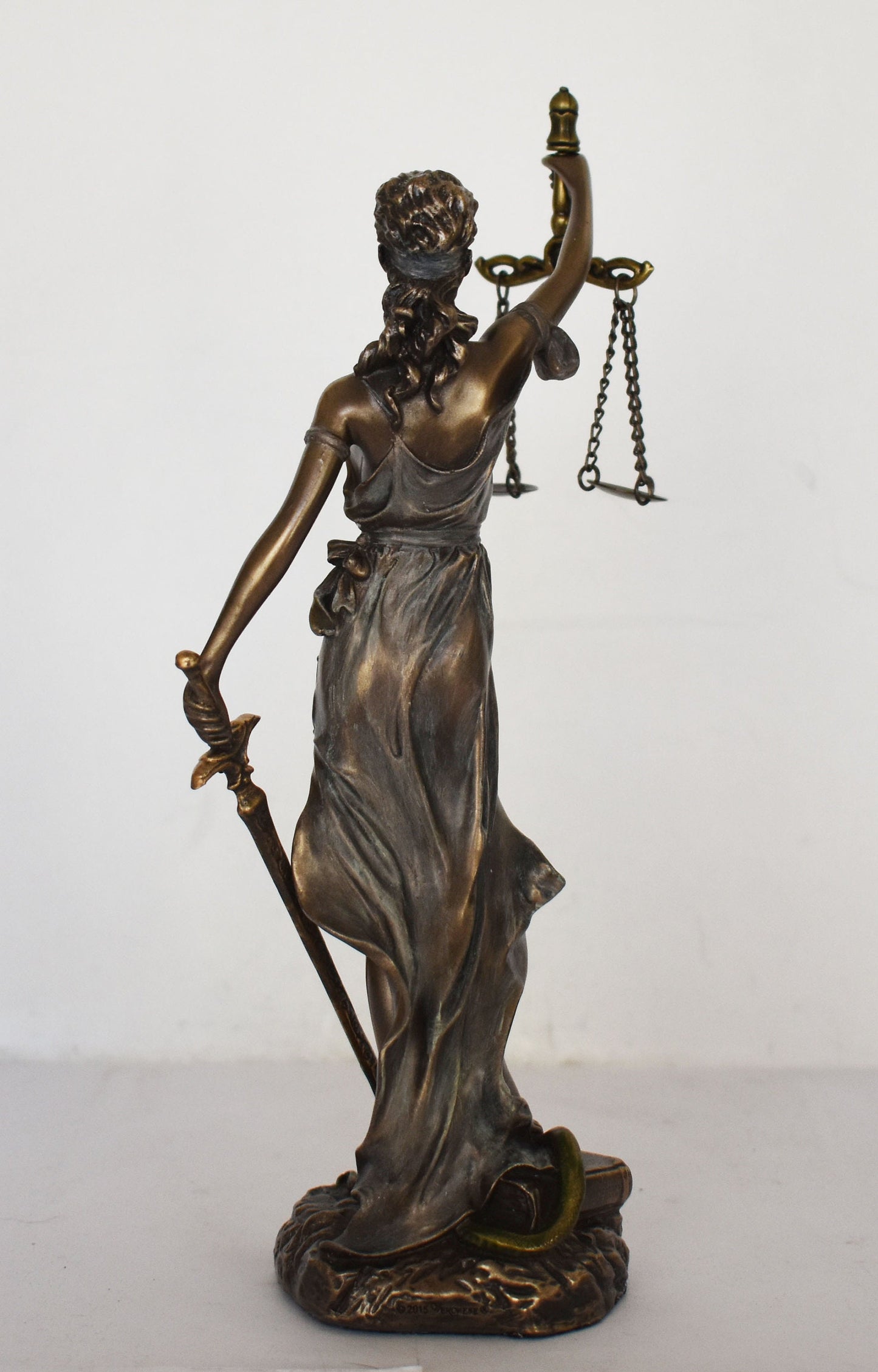 Themis Justitia - Greek Roman Goddess of Divine Law and Order, Fairness, Natural Law and Custom - Cold Scales - Cast Bronze Resin