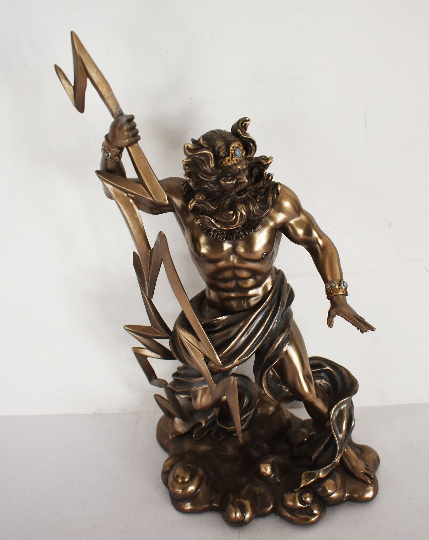 Zeus Jupiter - Greek Roman God of the Sky, Law and Order, Destiny and Fate - King of Mount Olympus - Greek religion - Cold Cast Bronze Resin