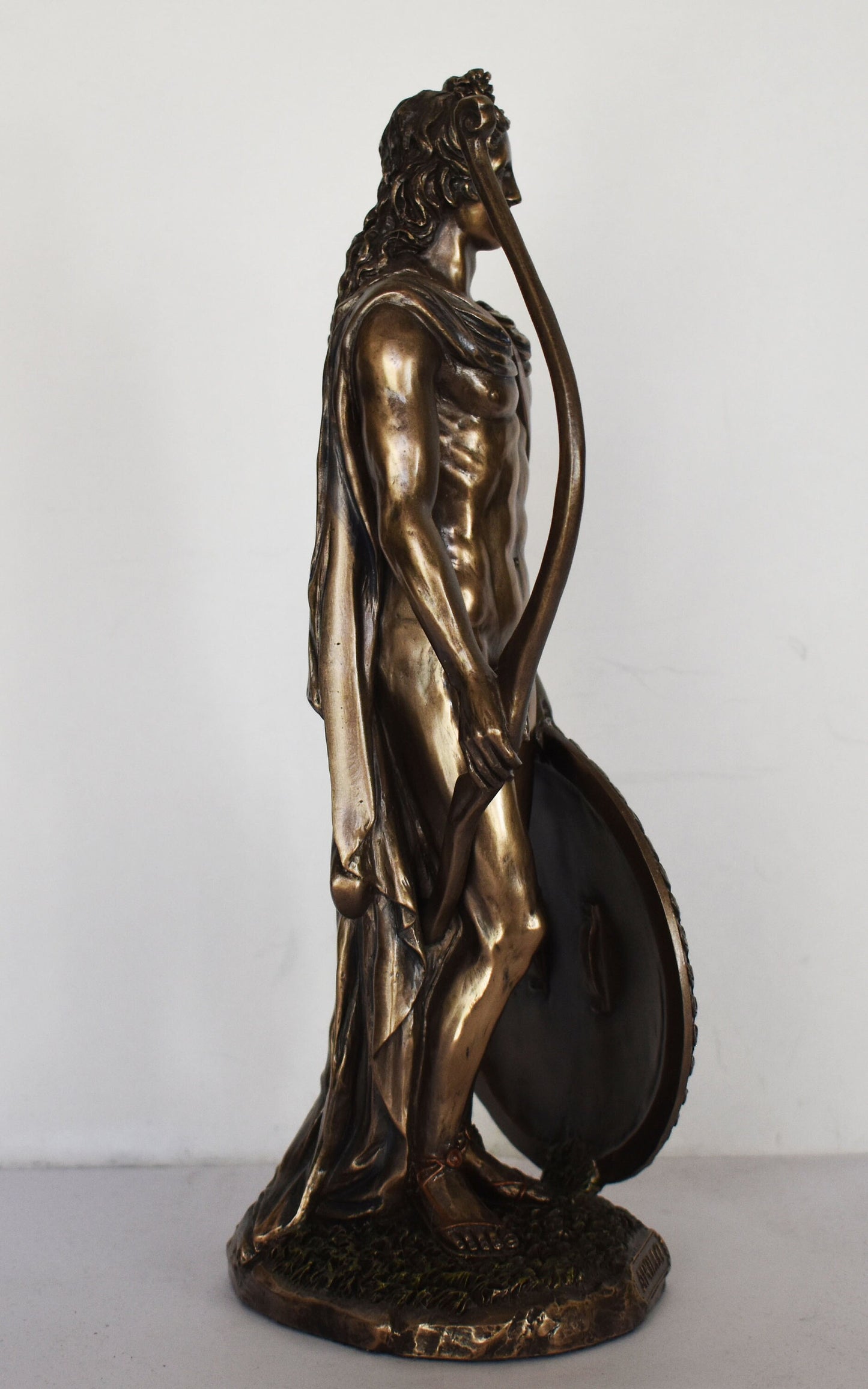 Apollo with Bow - Greek Roman God of the Sun,Light,Music,Poetry,Healing,Prophecy,Knowledge,Order,Beauty,Archery - Cold Cast Bronze Resin