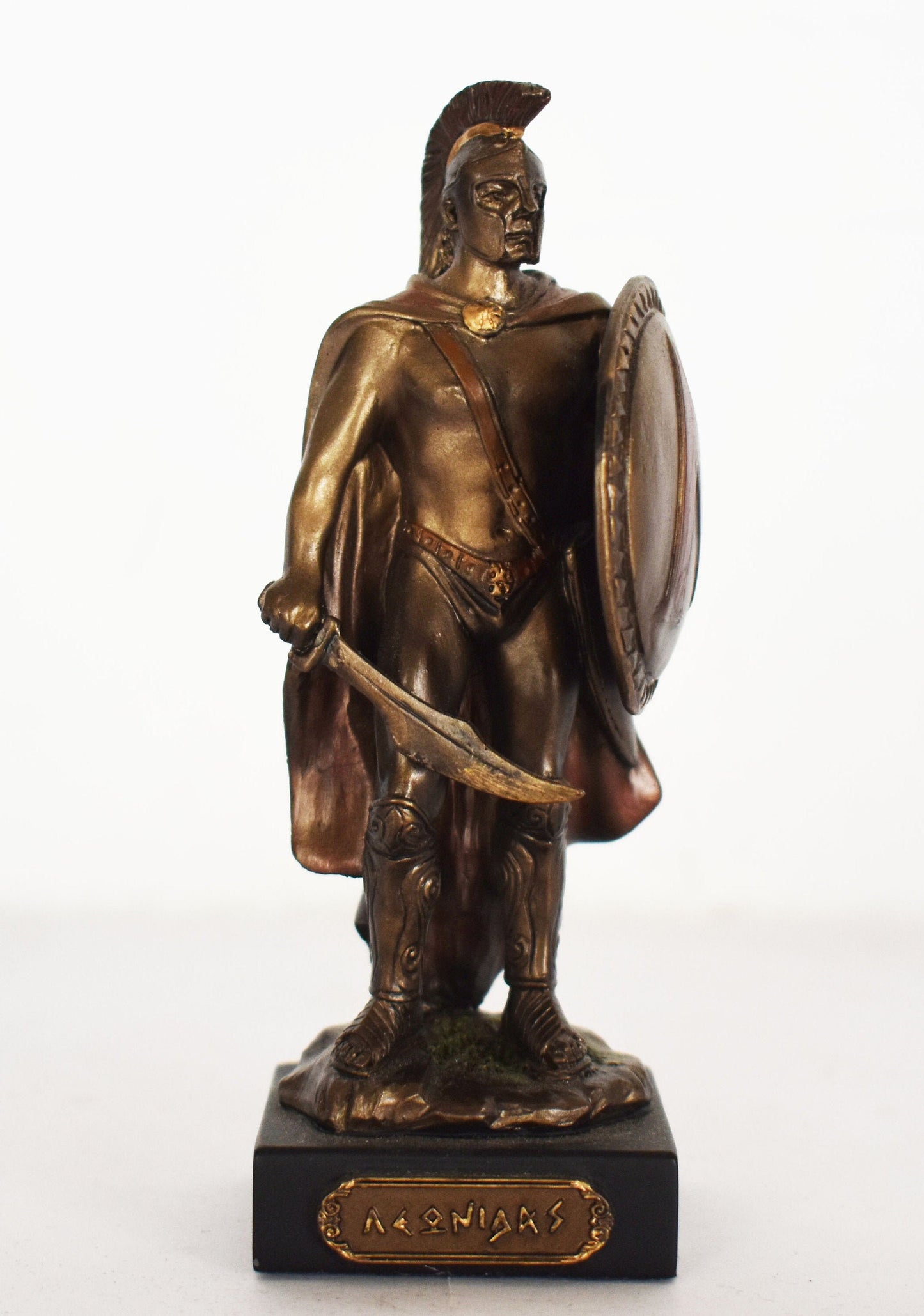 Leonidas Mini - Spartan King - Leader of 300 - Battle of Thermopylae - 480 BC - Molon Labe, Come and Take Them - Cold Cast Bronze Resin