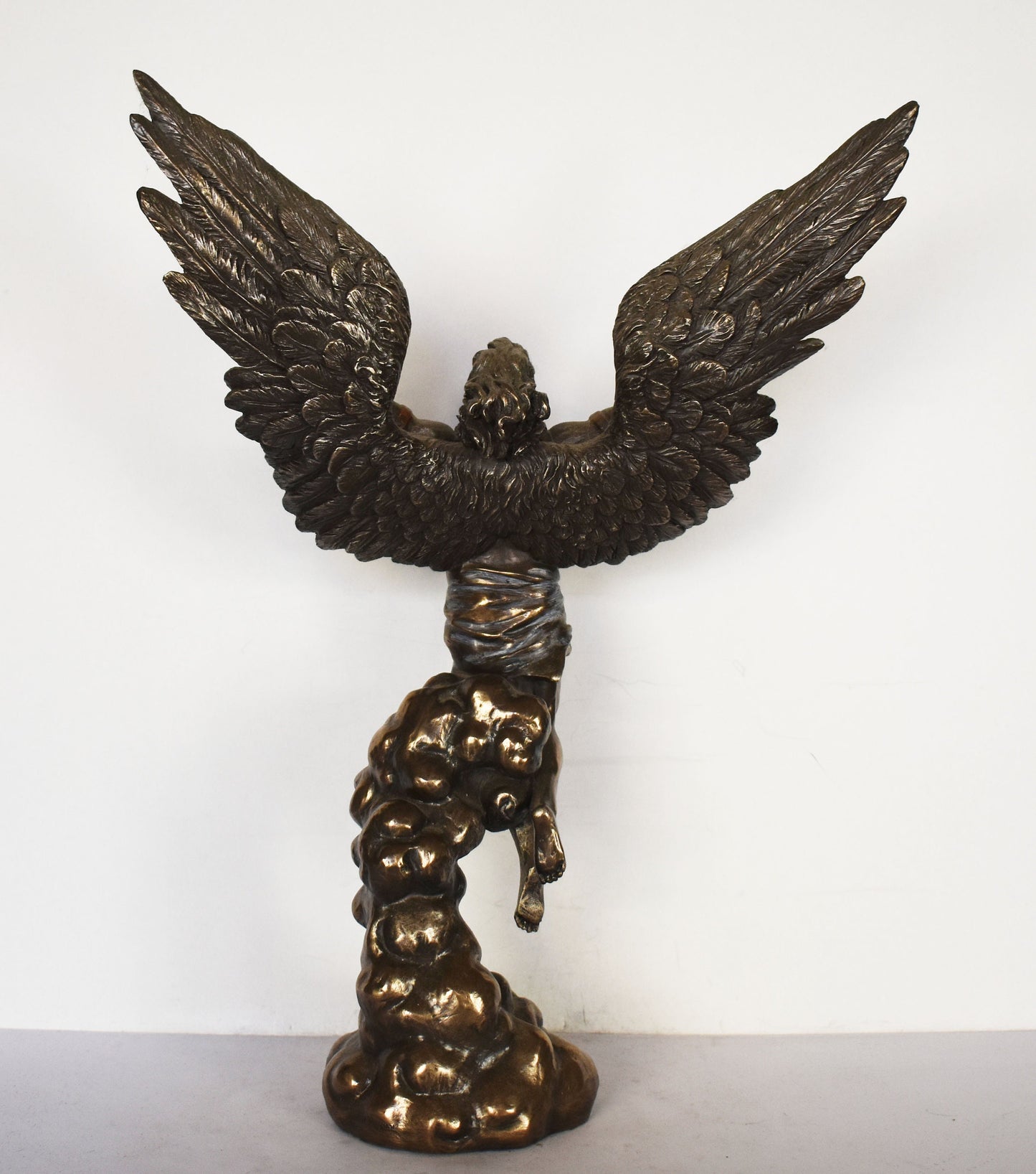 Icarus Ikaros- Son of the master craftsman Daedalus - Escape from Crete with Wings from Wax and Drowned - Cold Cast Bronze Resin