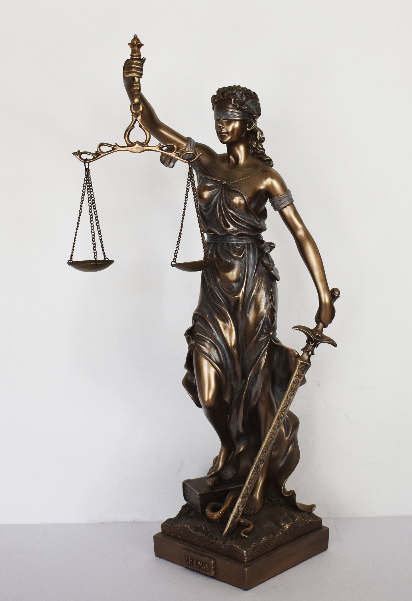 Themis Justitia - Greek Roman Goddess of Divine Law and Order, Fairness, Natural Law and Custom - Titan - Cold Cast Bronze Resin