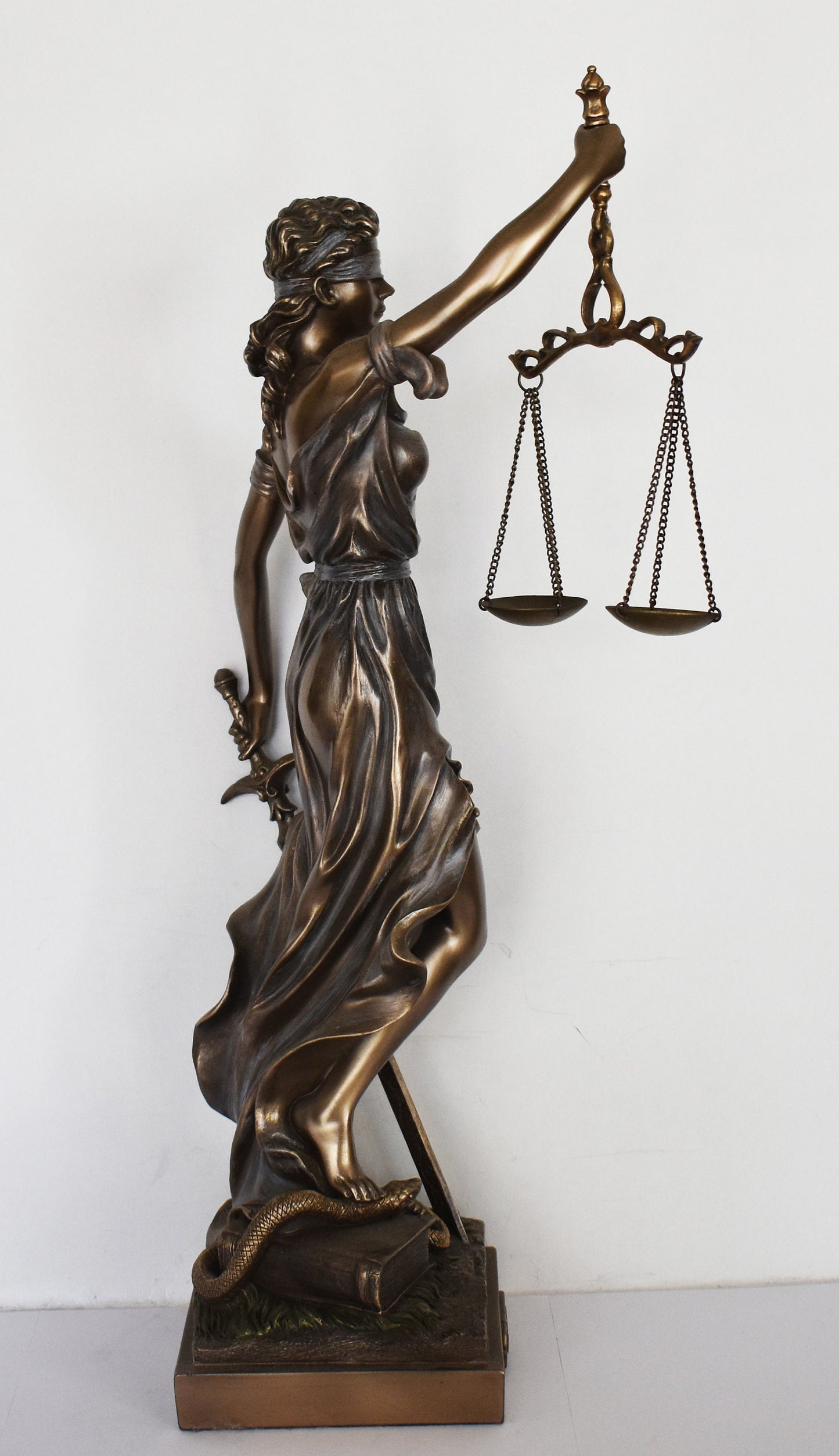 Themis Justitia - Greek Roman Goddess of Divine Law and Order, Fairness, Natural Law and Custom - Titan - Cold Cast Bronze Resin