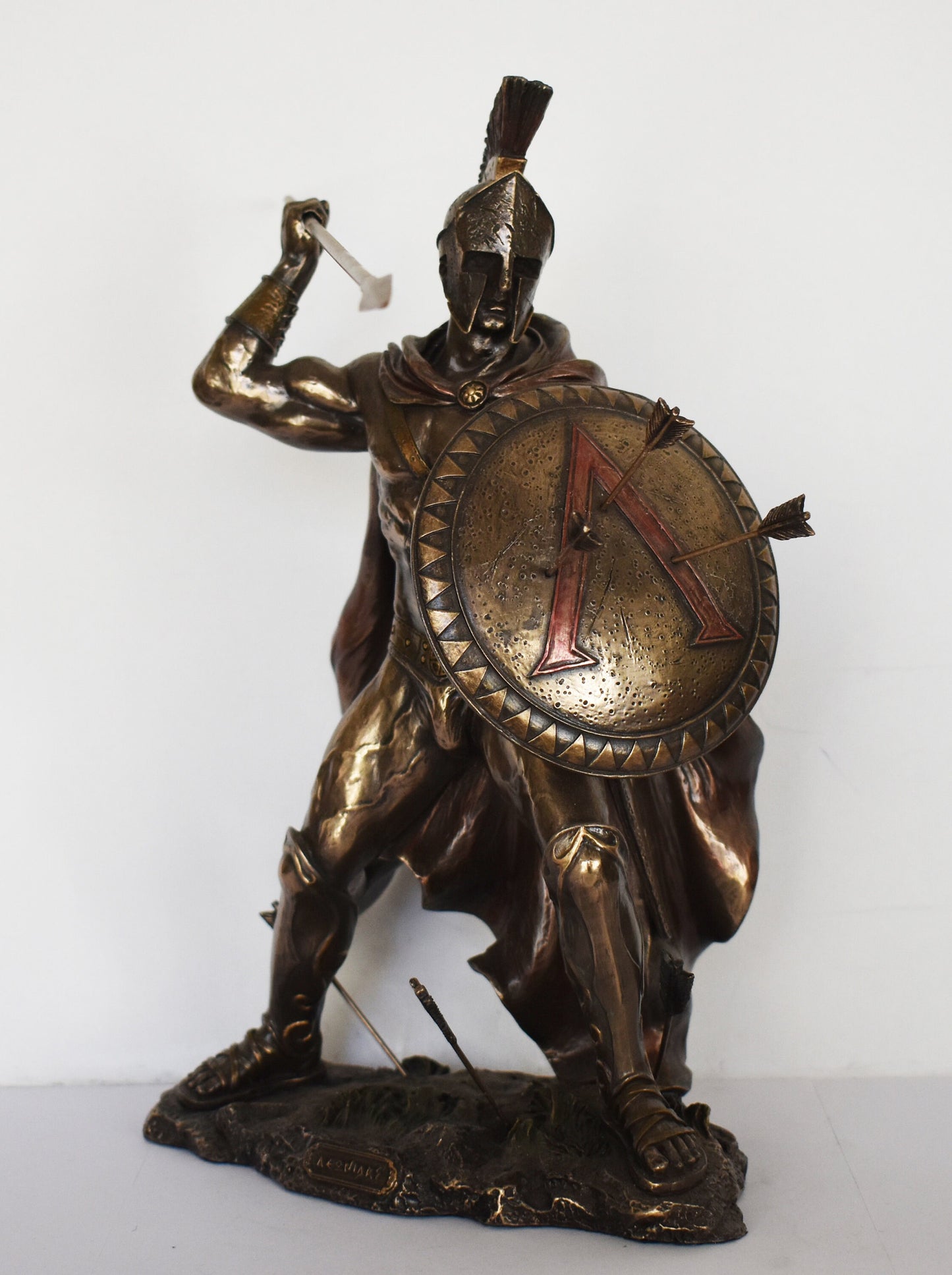 Leonidas - Spartan King - Leader of 300 - Battle of Thermopylae - 480 BC - against the Persian army - Molon Labe - Cold Cast Bronze Resin