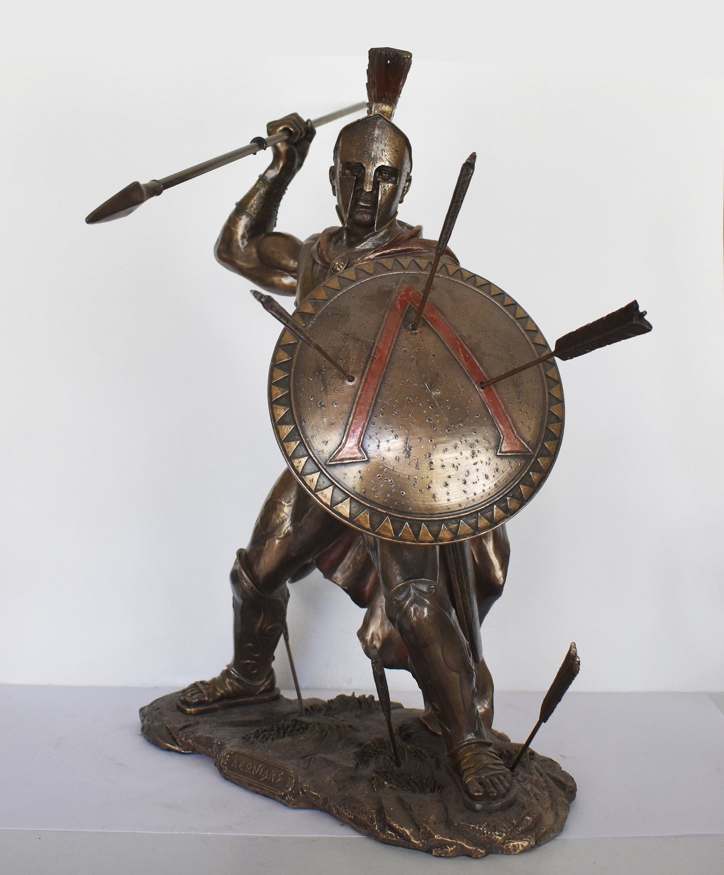 Leonidas - Spartan King - 300 - Battle of Thermopylae - 480 BC - value of liberty - Molon Labe, Come and Take Them - Cold Cast Bronze Resin