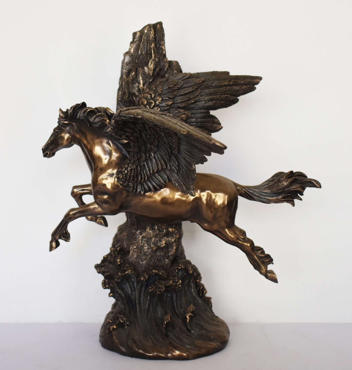 Pegasus - Mythical Immortal Winged Divine Horse - Bellerophon defeats Chimera - Constellation - Cold Cast Bronze Resin