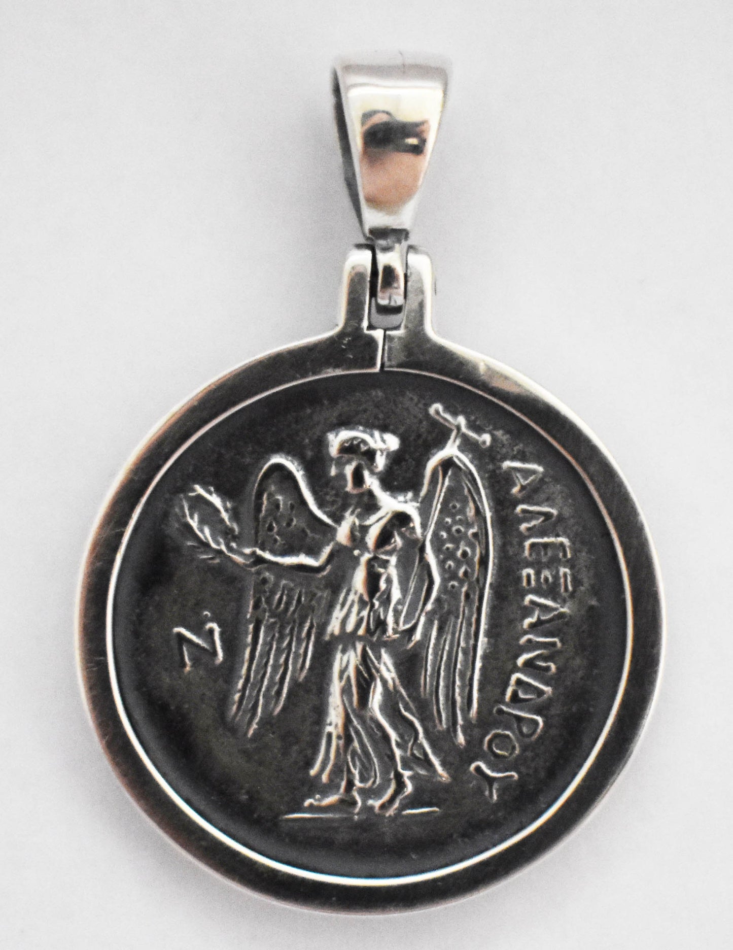 Athena - Greek Roman Goddess of Wisdom - Nike, Goddess of Victory  - Babylon Stater, 317-311 BC - Coin Pendant - 925 Sterling Silver