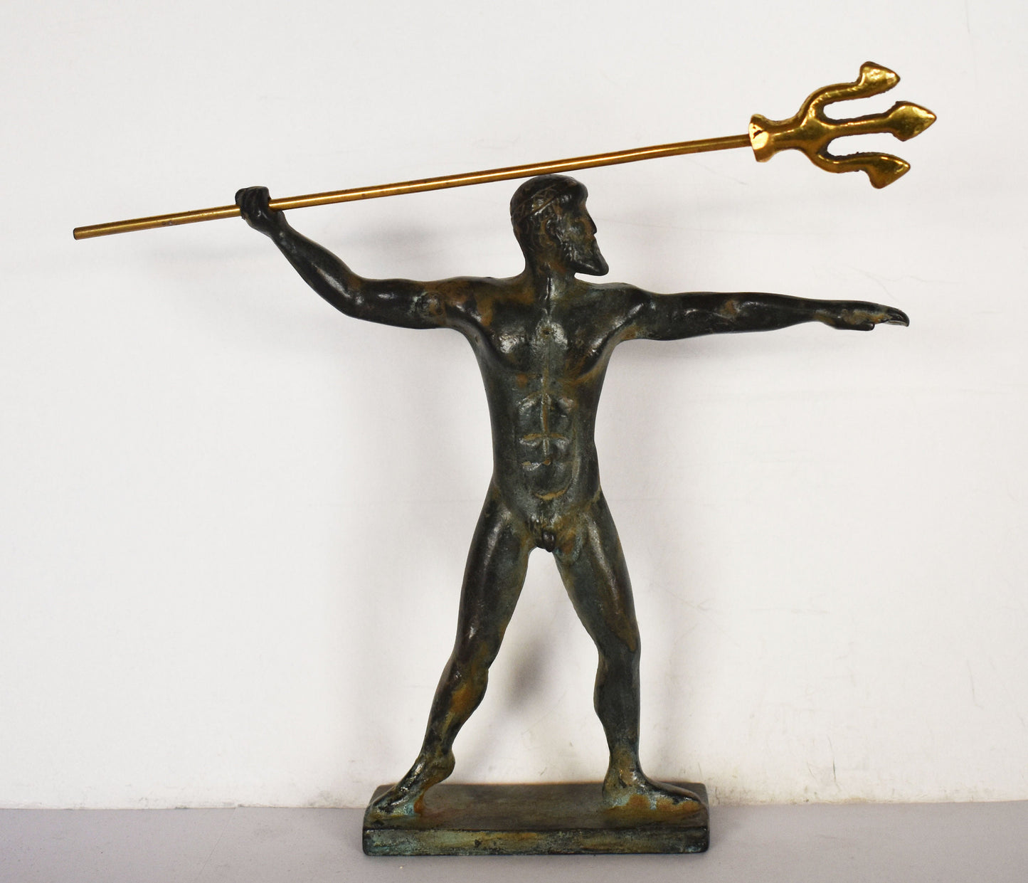 Poseidon Neptune - Greek Roman God of the Sea, Storms, Earthquakes and Horses - Greek Mythology -  brother of Zeus - pure bronze  statue