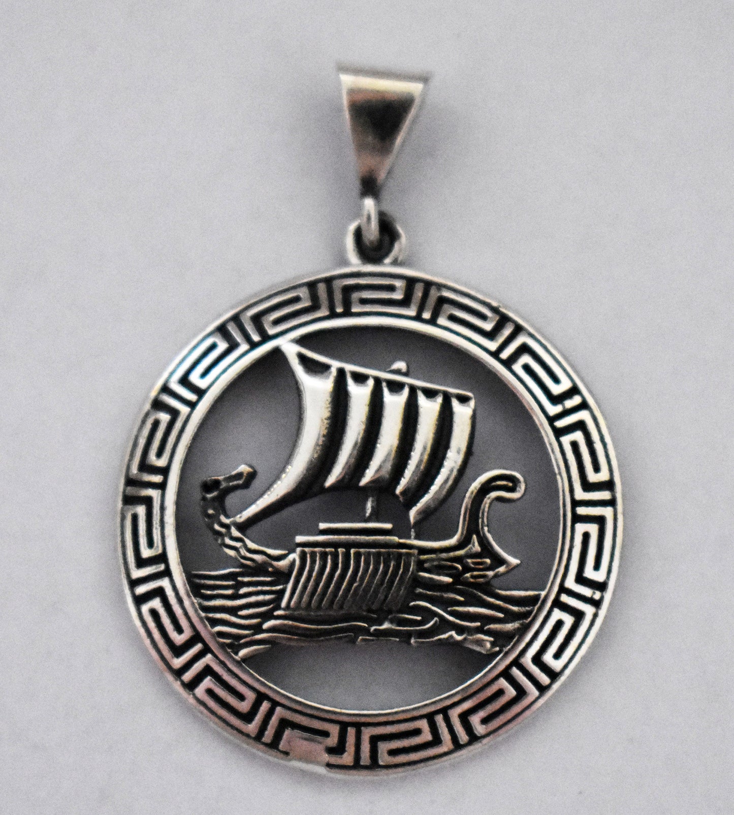 Trireme - Athenian Warship - Greco-Persian War - Salamis Battleship - 480 BC - Pendant - 925 Sterling Silver