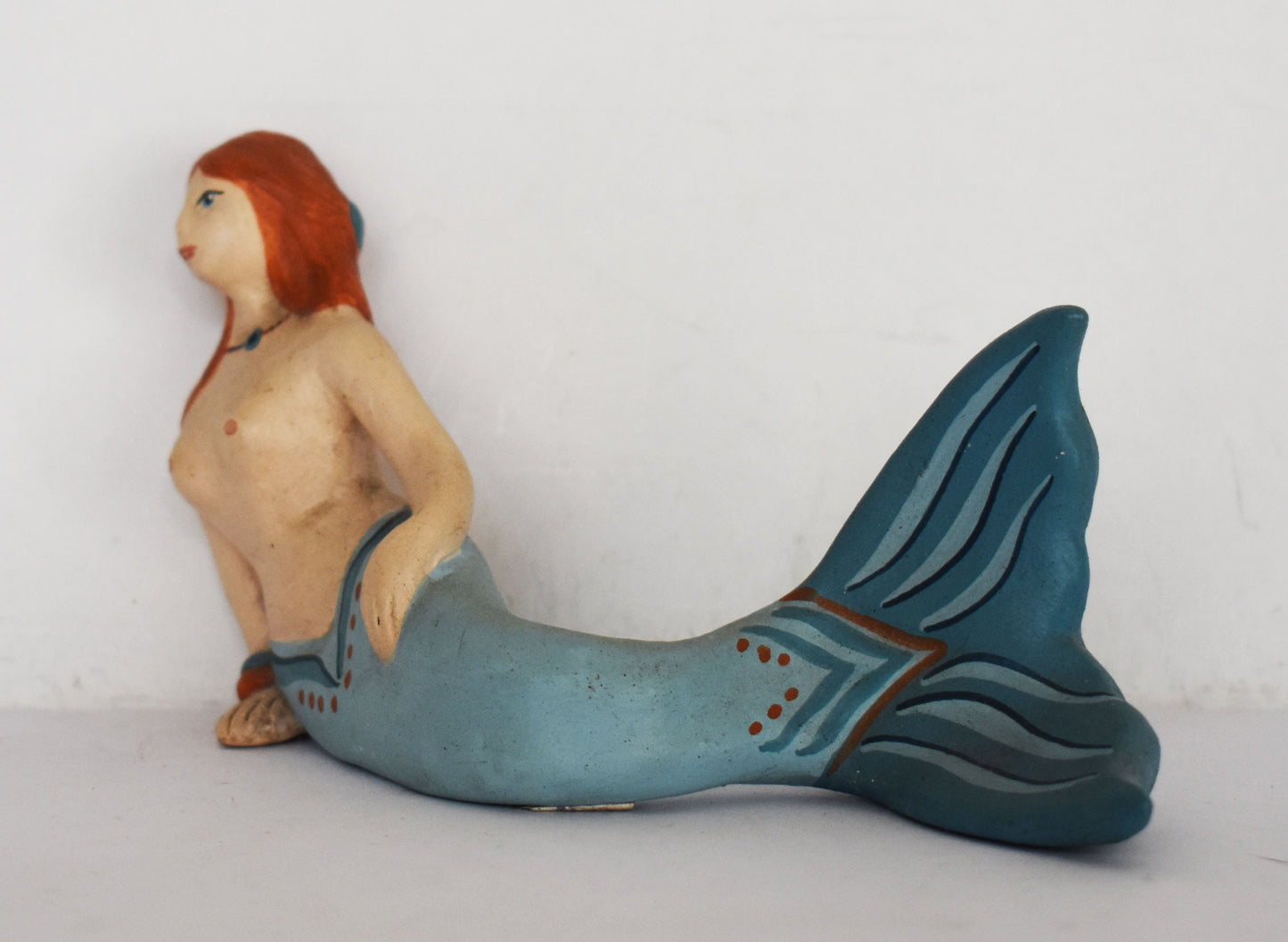 Red Head Mermaid - Aquatic Creature - Head and Body of a Woman and a Fish's Tail below the Waist - Ceramic Artifact