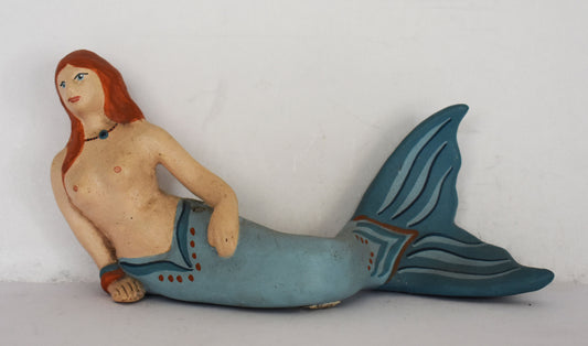 Red Head Mermaid - Aquatic Creature - Head and Body of a Woman and a Fish's Tail below the Waist - Ceramic Artifact