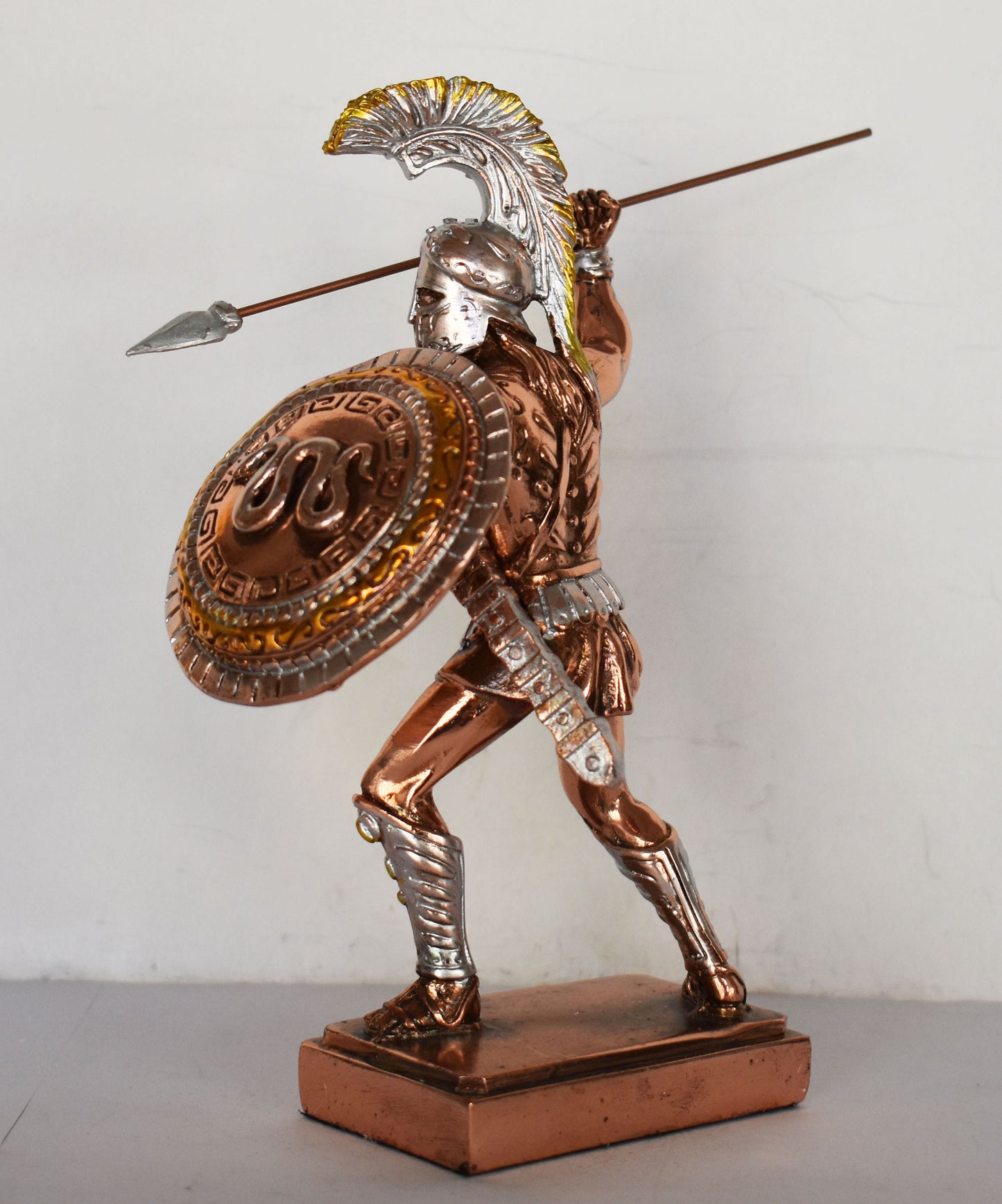 Leonidas - Spartan King - Leader of 300 - Battle of Thermopylae - Heroic Sacrifice - 480 BC - Molon Labe - Copper Plated Alabaster