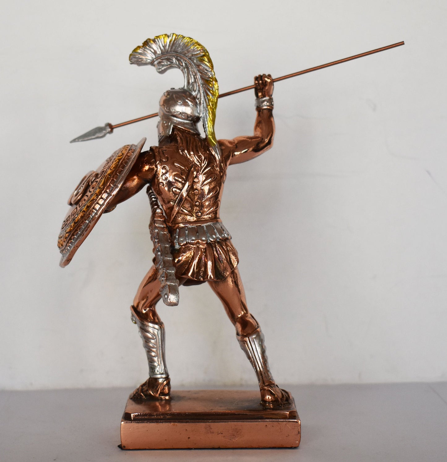 Leonidas - Spartan King - Leader of 300 - Battle of Thermopylae - Heroic Sacrifice - 480 BC - Molon Labe - Copper Plated Alabaster