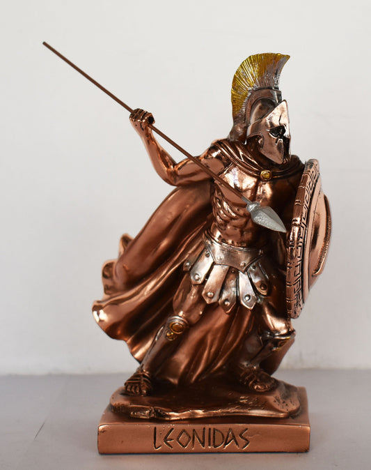 Leonidas - Spartan king - 300 - the epitome of bravery exhibited against overwhelming odds - Copper Plated Alabaster