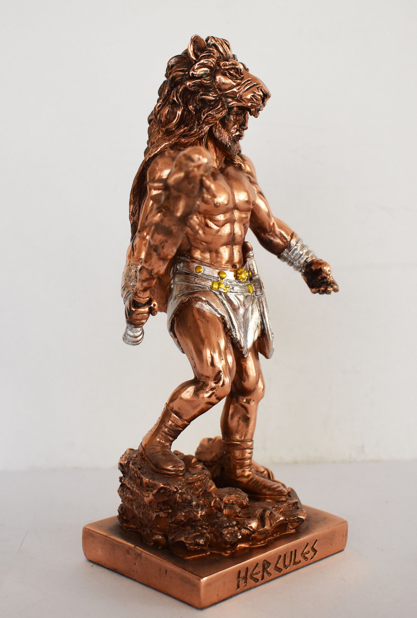 Hercules - Heracles - The most famous and beloved Greek Divine Hero - Strong, Brave and Masculine - Copper Plated Alabaster